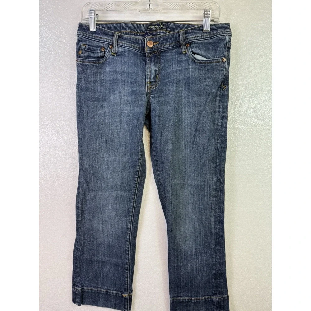 Seven 7 Capri Jeans Size 30 Blue‎ Denim Stretch Crop Distressed Hipster 30/22